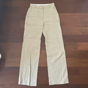 Beige linen pants (Aritzia Wilfred Pants)